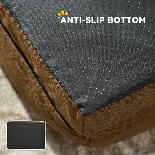PawHut Dog Bed Pet Mattress With Removable Cover, Anti-Slip Bottom, For Medium Dogs, 90L X 69W X 21Hcm - Brown