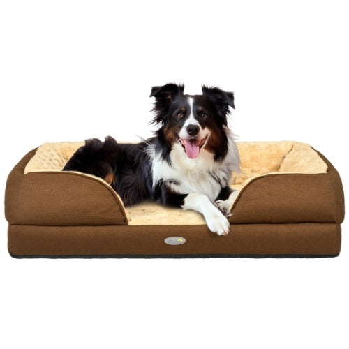 PawHut Dog Bed Pet Mattress With Removable Cover, Anti-Slip Bottom, For Medium Dogs, 90L X 69W X 21Hcm - Brown