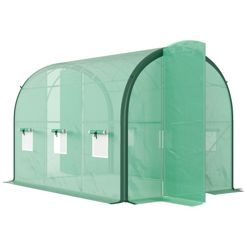 Outsunny 3 X 2m Polytunnel Greenhouse, With Windows And Doors - Green