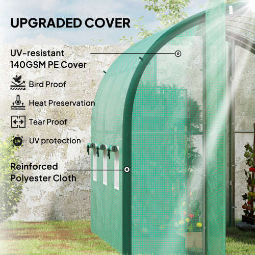Outsunny 3 X 2m Polytunnel Greenhouse, With Windows And Doors - Green