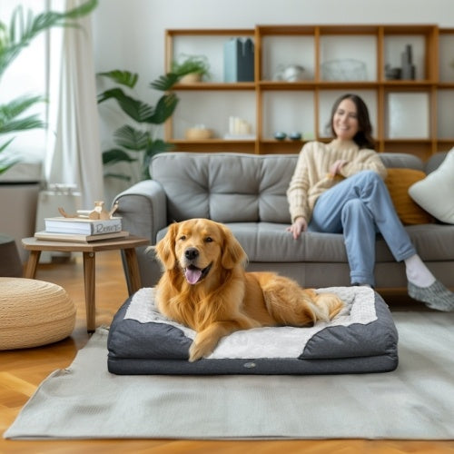 PawHut Calming Dog Bed Pet Mattress With  Removable Cover, Anti-Slip Bottom, For Large Dogs, 120L X 80W X 22Hcm - Charcoal Grey