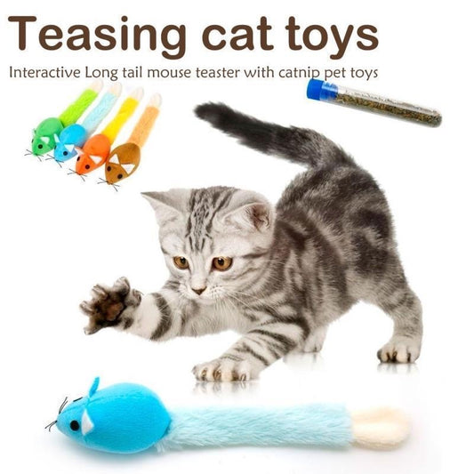 Long Tail Mouse Cat Teaser, Interactive Pets Products